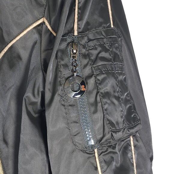 B By Burton Women's Nylon Size Small Brown Full Zip Hooded Bomber Jacket - Picture 7 of 11